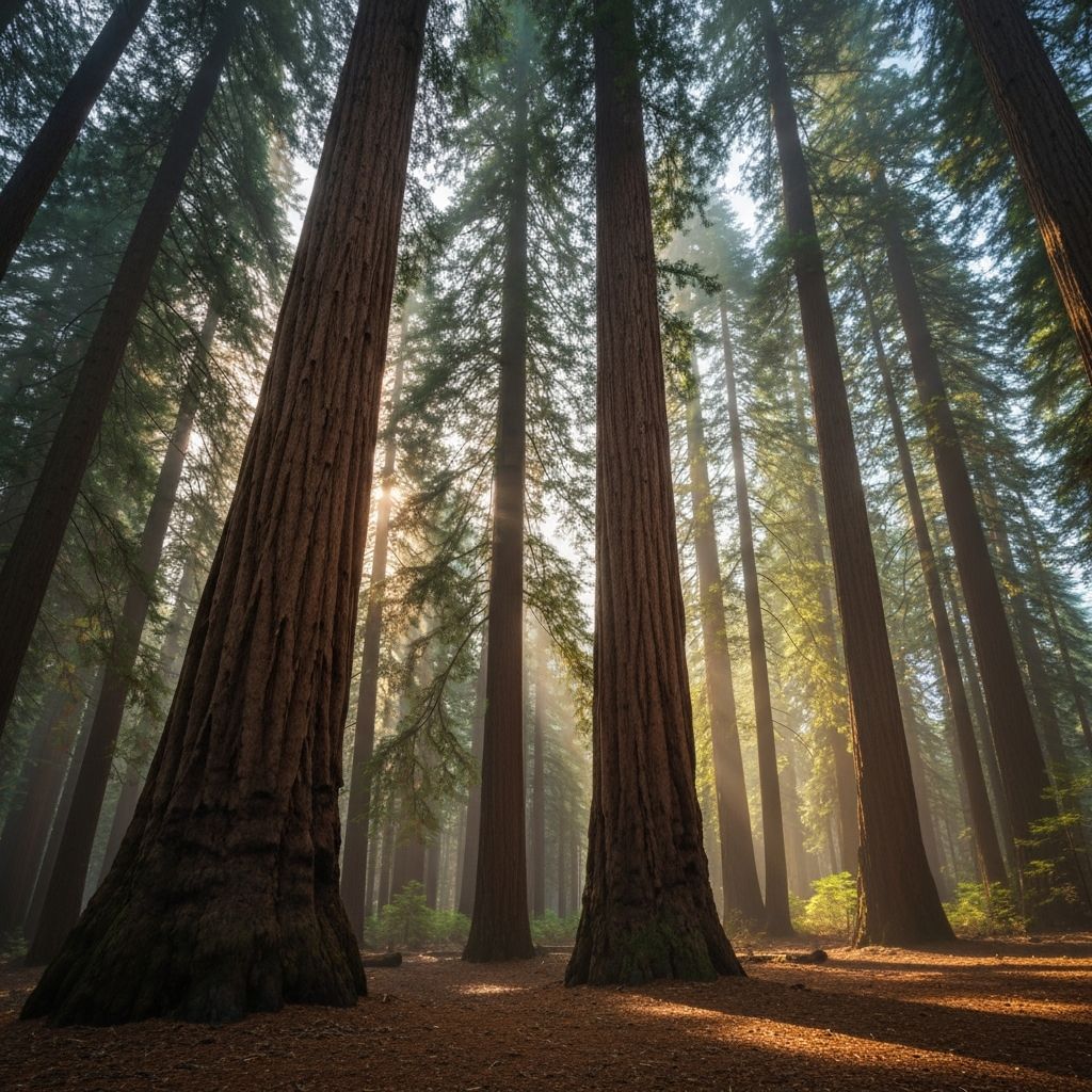 Redwood trees representing resilience, connection and growth